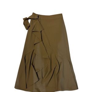 A.L.C. Asymmetrical Brown Skirt with Ruffle Detail